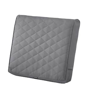 Montlake FadeSafe 21 in. W x 20 in. D x 4 in. Thick Grey Outdoor Quilted Lounge Chair Back Cushion