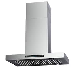 30 in. 900 CFM Island Mount Range Hood in Stainless Steel with Gesture Sensing and Touch Control Switch Panel with light