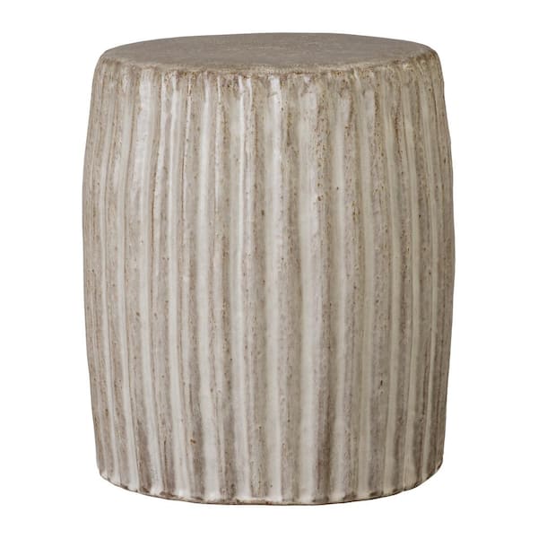 16 in x18 in. Gray Pleated Stool