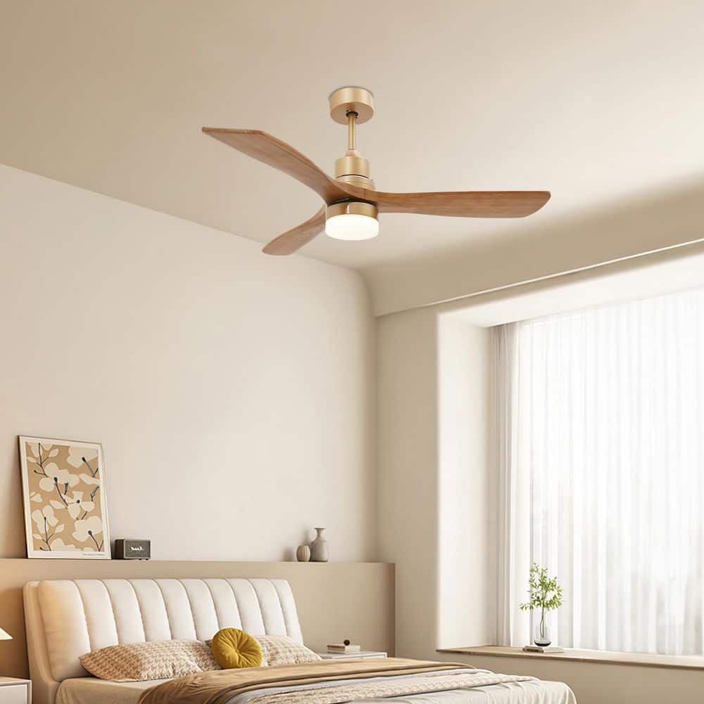 48 in. Integrated LED Indoor Reversible 6 Speeds Smart Timing Light Brown Ceiling Fan with Light and Remote price history on PriceWatchPro
