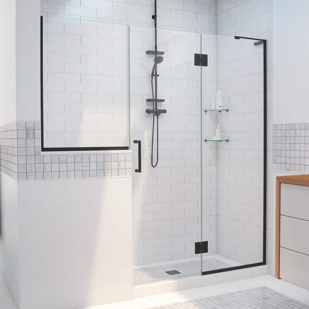 Unidoor-X 71 to 71.5 in. x 72 in. Frameless Hinged Shower Door in Matte Black price history on PriceWatchPro