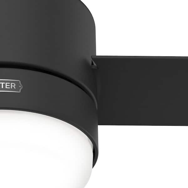 Hunter - Gilmour 44 in. Indoor/Outdoor Matte Black Ceiling Fan with Light Kit and Remote Included