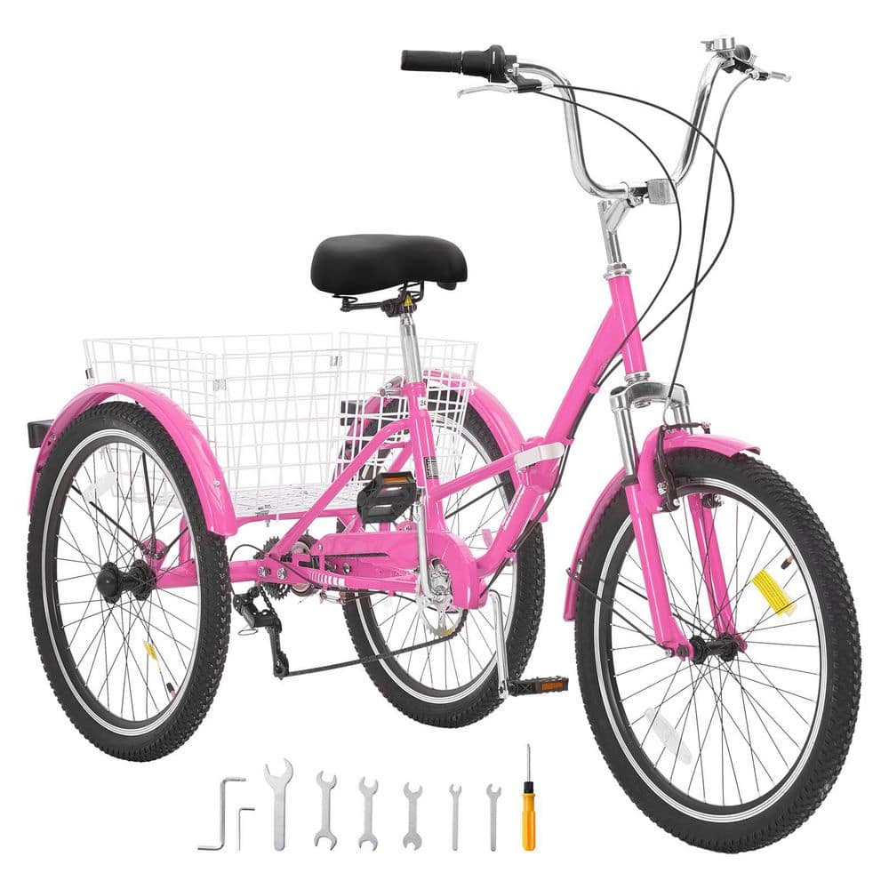 SKYSHALO Folding Adult Tricycle, 26 in. 7-Speed Adult