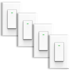6 Amp Toggle Smart Light Switch, White (4-Pack)