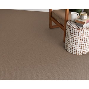 Terrain - Taupe - Brown 13.2 ft. 34 oz. Wool Loop Installed Carpet