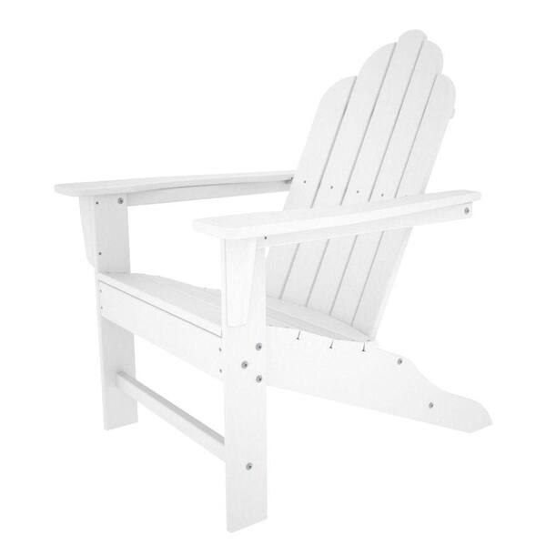 POLYWOOD Long Island White Plastic Patio Adirondack Chair
