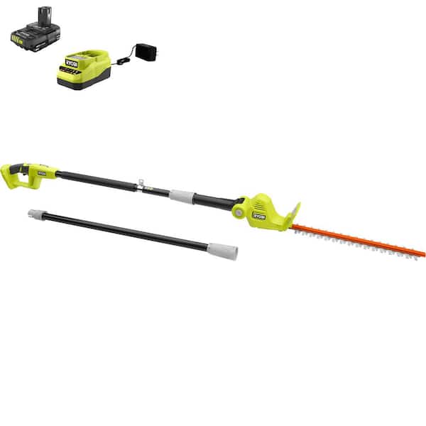 anspore fordomme lægemidlet RYOBI ONE+ 18V 18 in. Cordless Battery Pole Hedge Trimmer with 2.0 Ah  Battery and Charger P26100 - The Home Depot