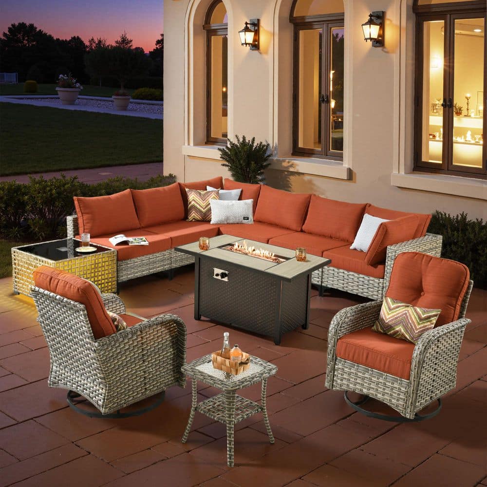 starlight✳︎ XIZZI Starlight 11 Pieces Wicker Outdoor Patio Rectangular