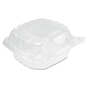 ClearSeal 13.8 oz. Hinged-Lid Plastic Containers, Sandwich Container, 5.4 x 5.3 x 2.6, Clear (500-Pack)