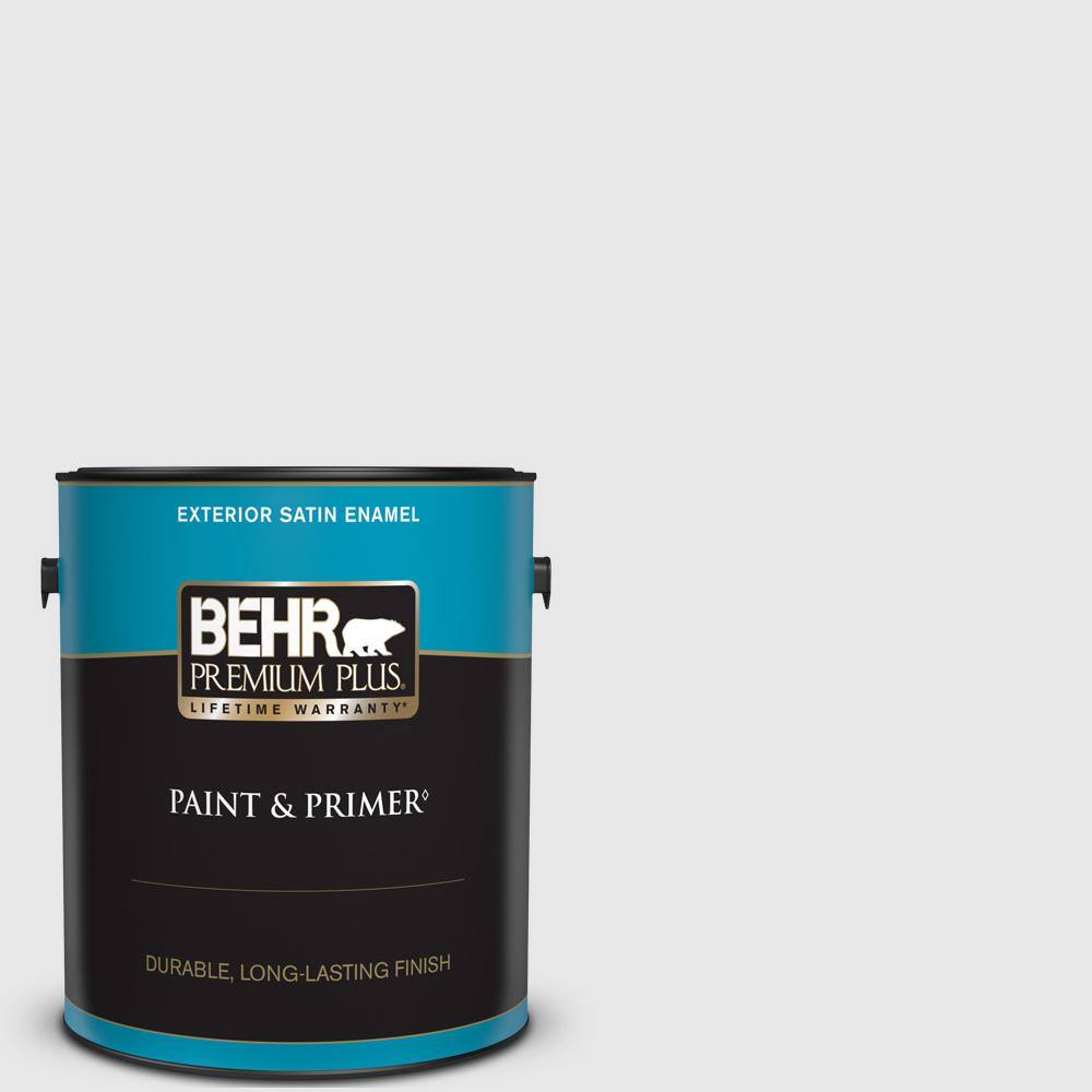 BEHR PREMIUM PLUS 1 gal. PRW09 Nimbus Cloud Satin Enamel Exterior