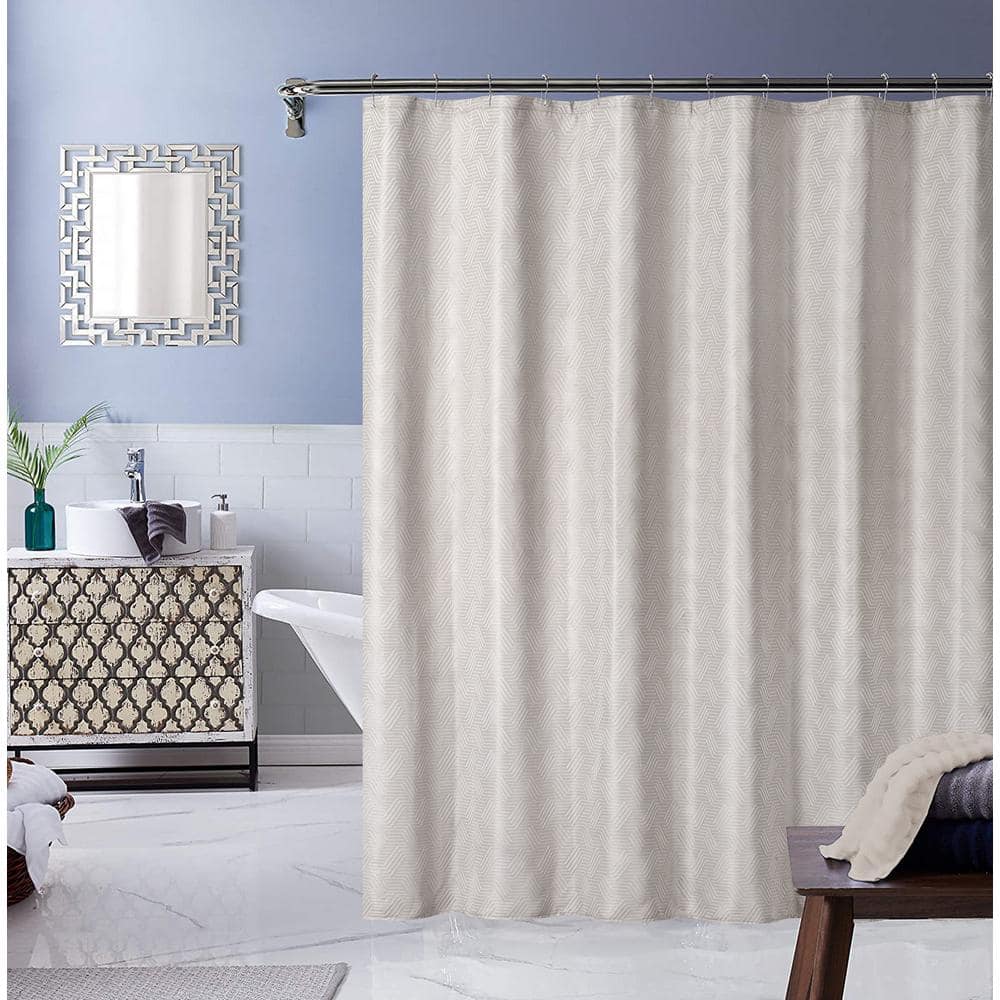 Dainty Home Monte Carlo 70 in. x 72 in. Taupe Shower Curtain MCSCTA ...