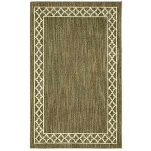 Modern Basics Moroccan Border Dark Khaki/Cream 8 ft. x 10 ft. Area Rug