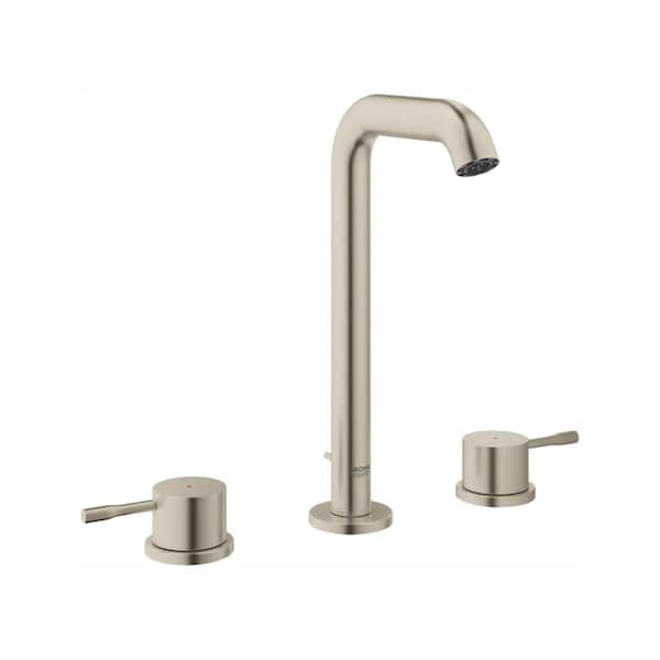 GROHE Essence New 8 in. Widespread 2-Handle 1.2 GPM High-Arc Bathroom Faucet in Brushed Nickel Infinity