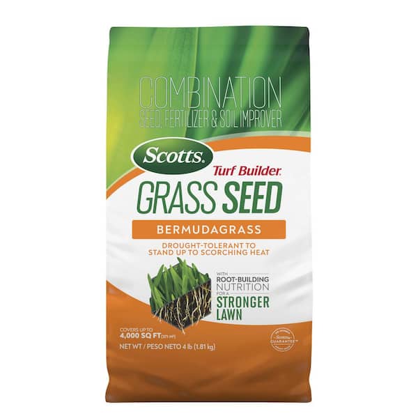 Scotts Turf Builder 4 lbs. Grass Seed Bermudagrass with Fertilizer and Soil Improver, Drought-Tolerant