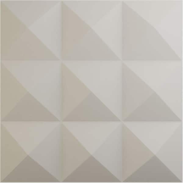 Ekena Millwork Benson Satin Blossom White 4/5 in. x 1 ft. x 1 ft. White PVC Decorative Wall Paneling 12-Pack