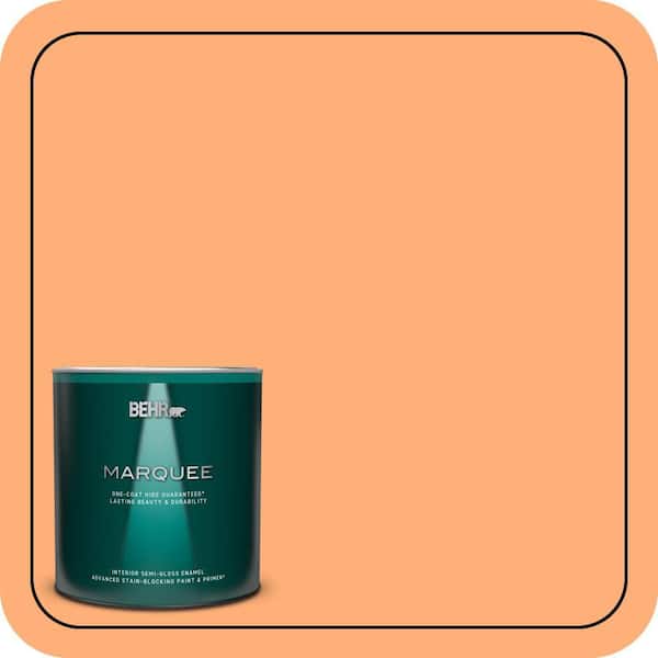 BEHR MARQUEE 1 qt. #260B-5 Cantaloupe Slice Semi-Gloss Enamel Interior Paint & Primer