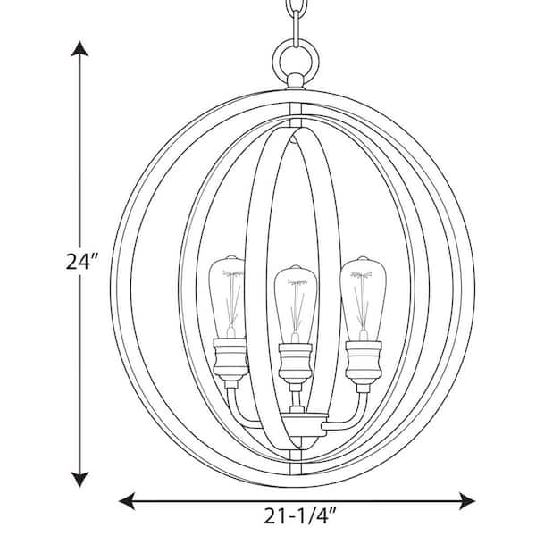 Conestee Collection 3-Light Graphite Pendant