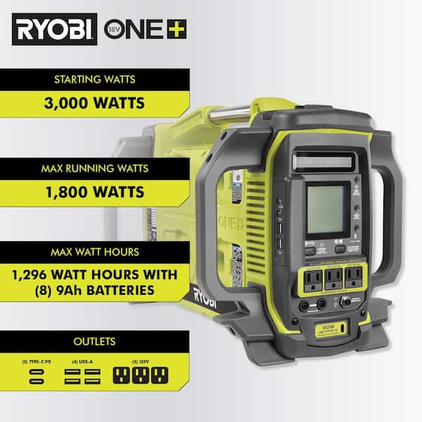 RYOBI ONE+ 18V 1000-Watt Max 12-Volt Automotive Power Inverter RYi1030A -  The Home Depot