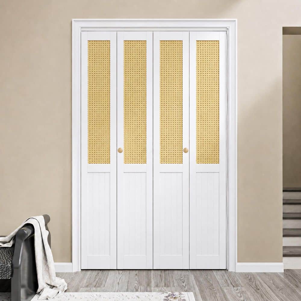 EH PUERTA 48 in. x 80 in. Imitated Rattan Weaving Paneled and