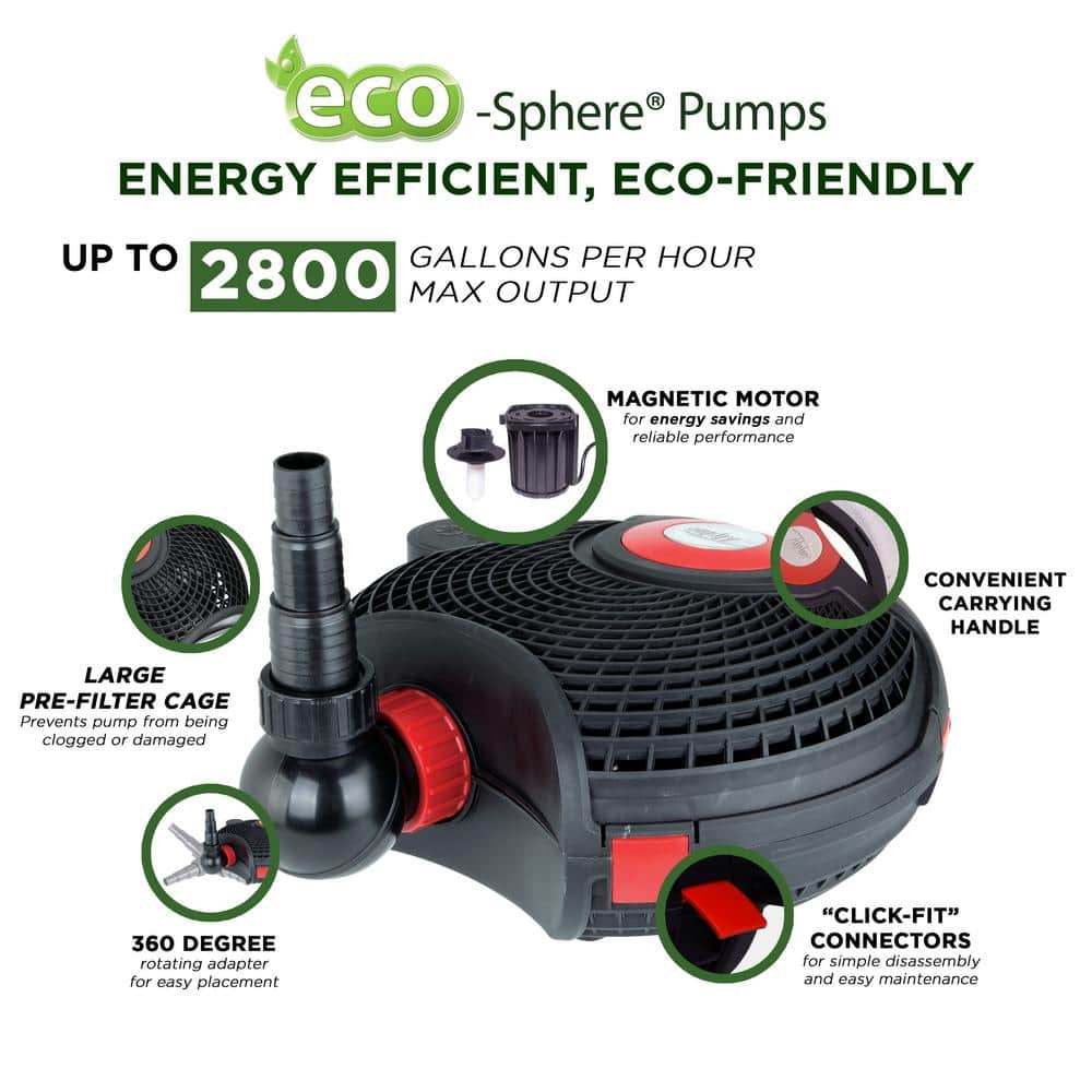 Eco-Friendly Black and Red Electric Pond Pump