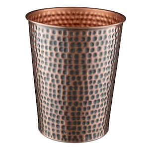 Monarch Hand Hammered Metal Waste Basket in Copper