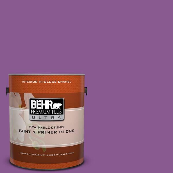 BEHR Premium Plus Ultra 1 gal. #P100-6 Chakra Hi-Gloss Enamel Interior Paint and Primer in One