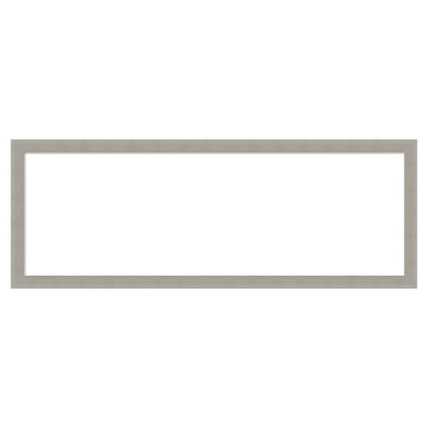 Amanti Art Woodgrain Stripe Grey 38 in. x 14 in. Wood Framed Dry Erase Magnetic Memo Board