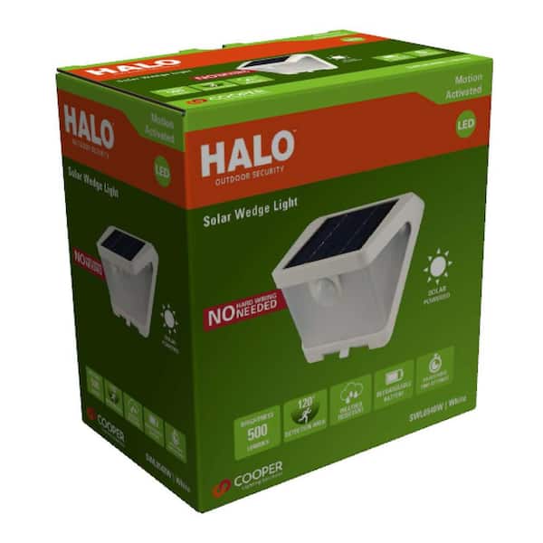 SWL 30-Watt, White, Motion Activated, Outdoor Integrated LED Solar Wedge Light, Dusk to Dawn, 500 Lumens, 4000K