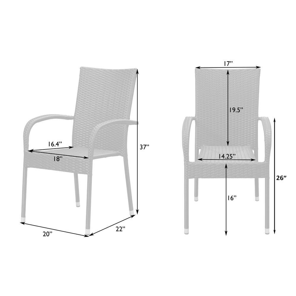 Morgan Black Wicker Outdoor Dining Chair Set of 4