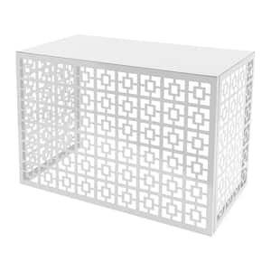 43.31 in. x 21.65 in. x 31.5 in. White Aluminium Alloy Outdoor Garden Fence Air Conditioner Fence Privacy Fence Cover