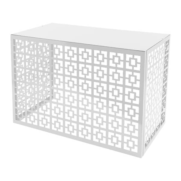 YIYIBYUS 43.31 in. x 21.65 in. x 31.5 in. White Aluminium Alloy Outdoor Garden Fence Air Conditioner Fence Privacy Fence Cover