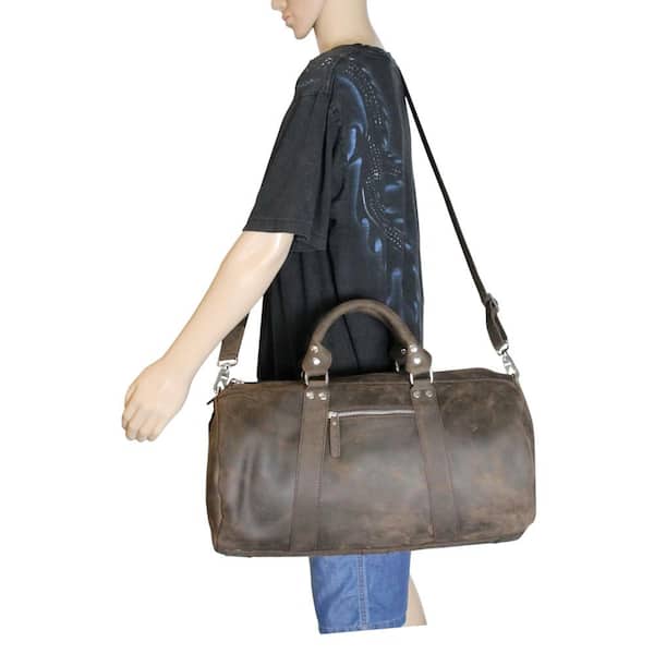 Leather Large 32 inch duffel bags for men holdall leather travel bag o