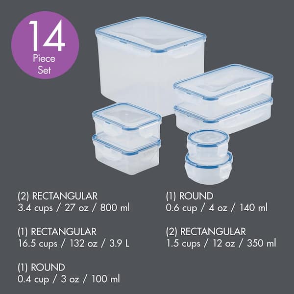 LocknLock Easy Essentials Pantry 7-Cup Rectangular Food Storage Container,  Set of 4 & Reviews