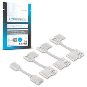 Cut-End To Cut-End Extension Connector for Philips Hue Lightstrip Plus (2 in. 4-Pack, White - Micro 6-Pin V4)