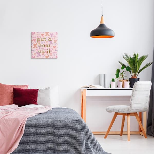 Trendy Put A Bow On It by Sazerelli Designs Unframed Typography Graphic Art Print 17 in. x 17 in.