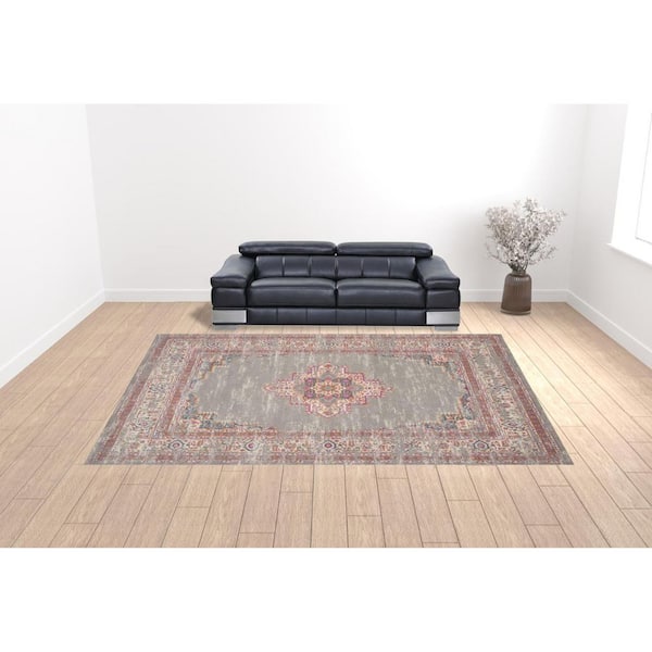 12 ft. x 15 ft. Blue Moroccan Power Loom Distressed Area Rug