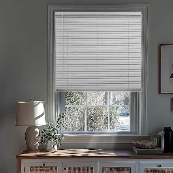 Chicology White Cordless Blackout Vinyl Mini Blind with 1 in. Slats - 53.5 in. W x 60 in. L