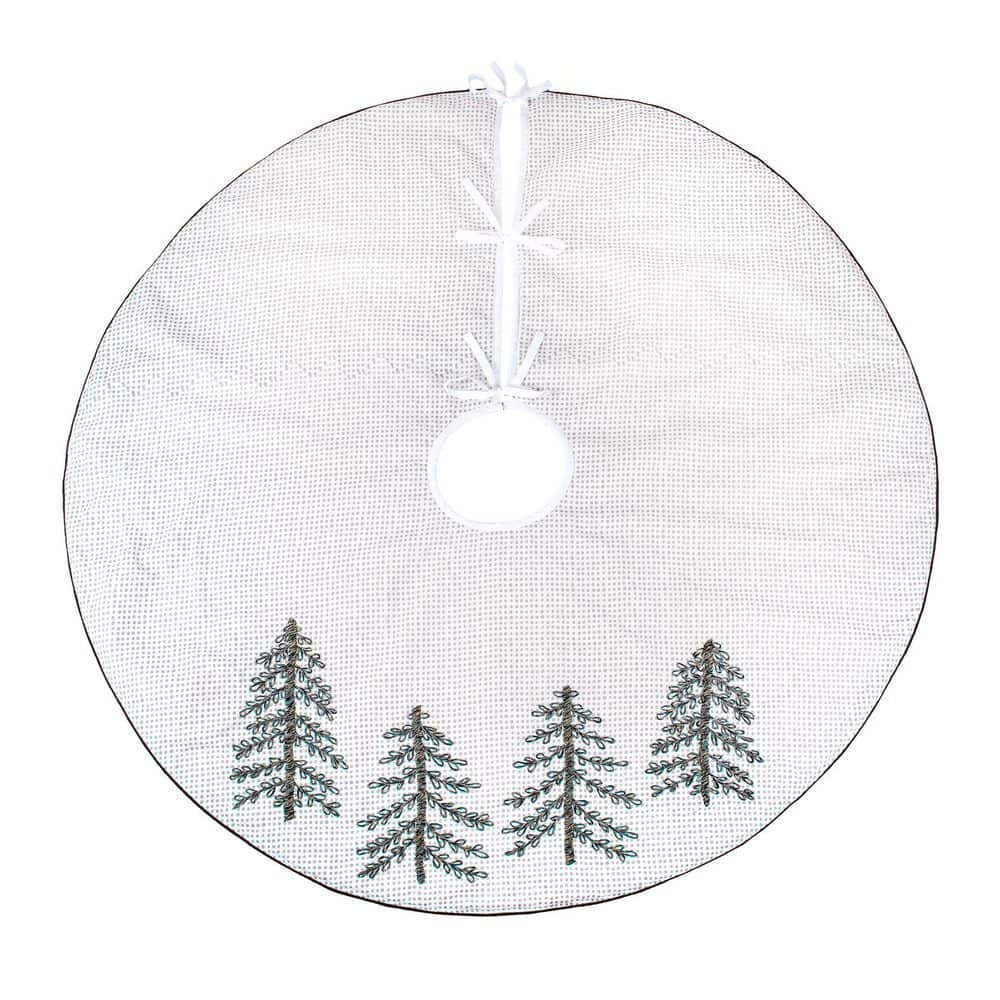 52 in. HGTV Home Collection Embroidered Evergreens Tree Skirt price history on PriceWatchPro