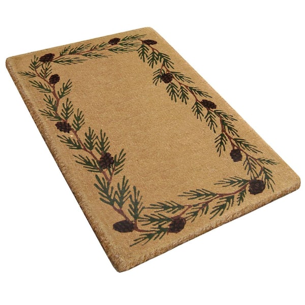 Heavy Duty Evergreen Brown 30 in. x 48 in. Coir Plain Indoor Outdoor Door Mat