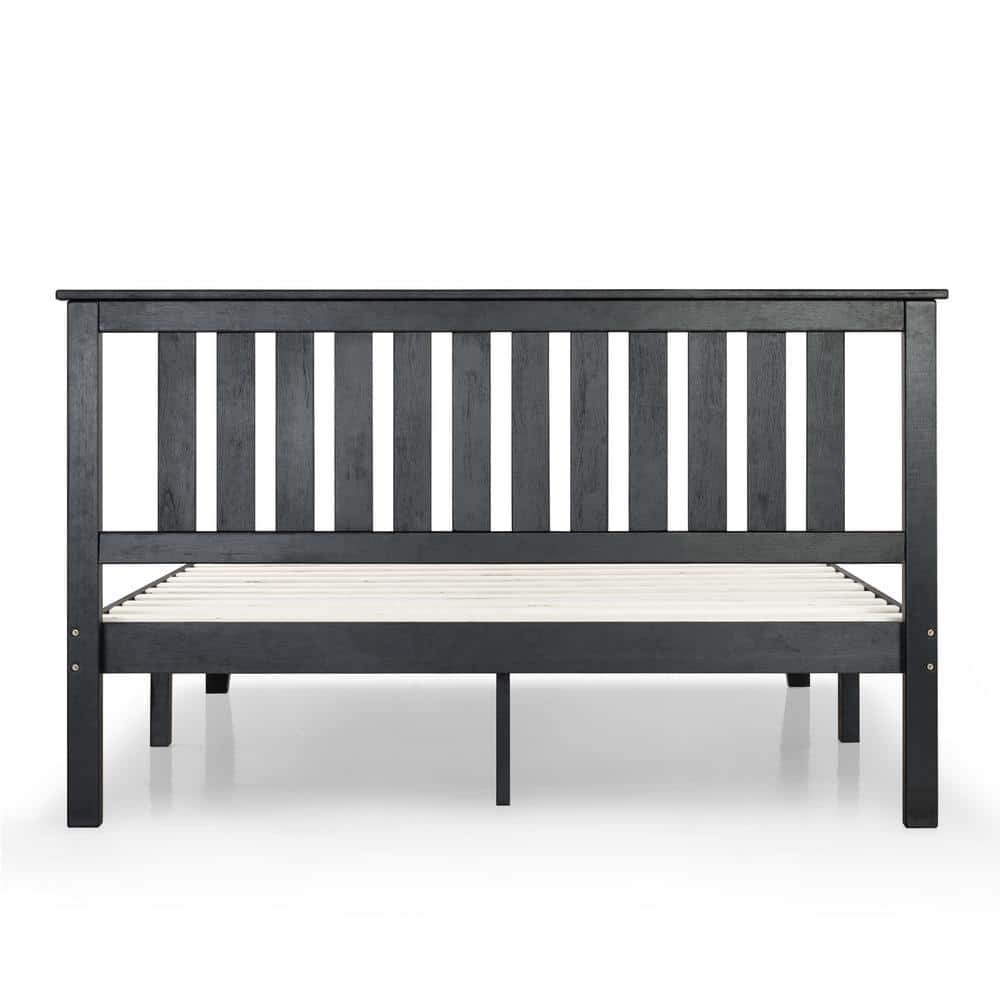 MELLOW Marley 75.5 in. W x 14 in. H Ebony Black King Solid Wood