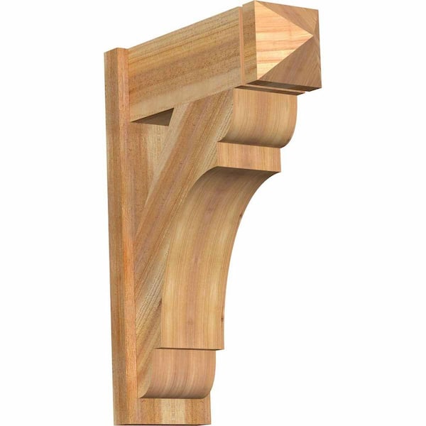 Ekena Millwork 8 in. x 30 in. x 22 in. Olympic Arts and Crafts Rough Sawn Western Red Cedar Outlooker