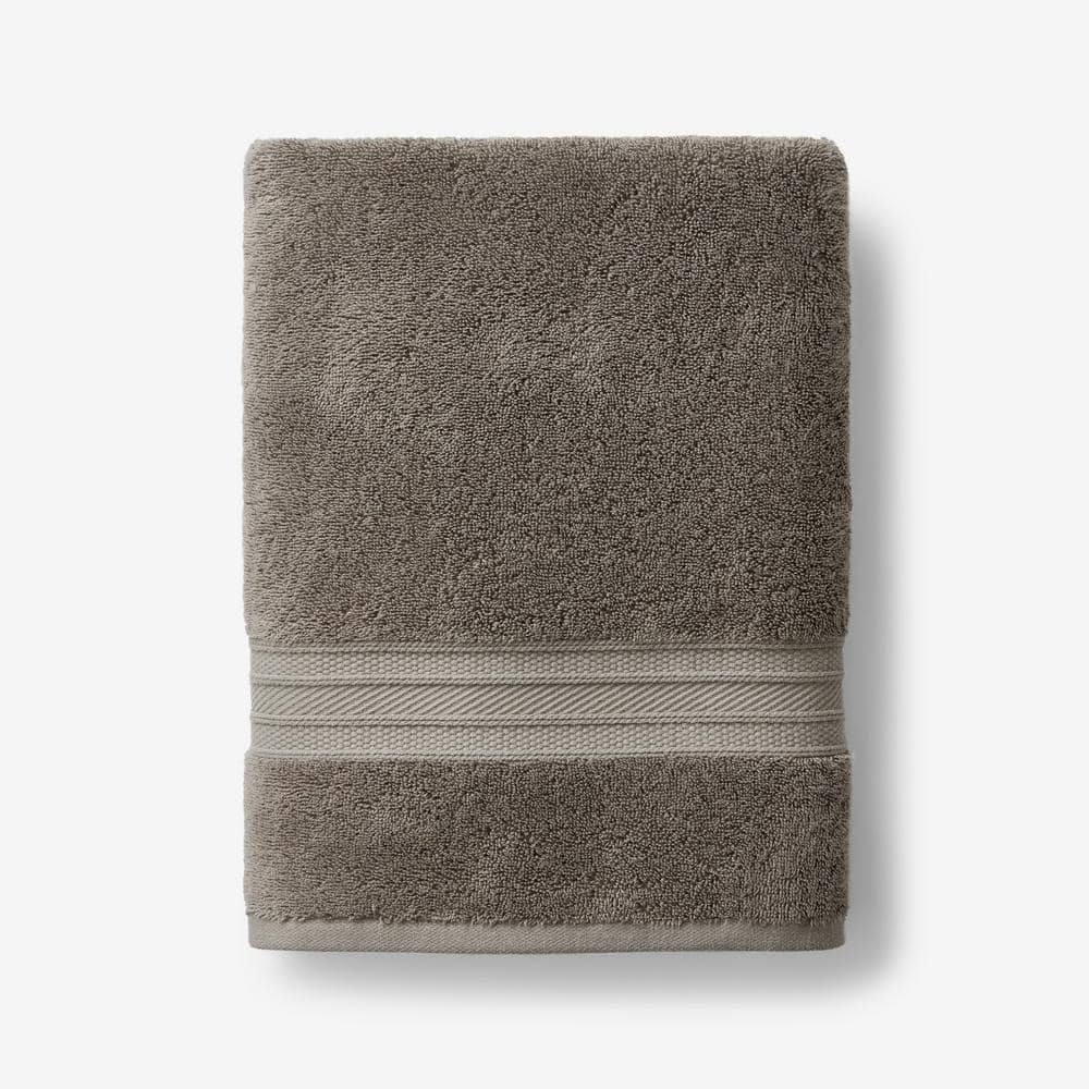 The Company Store Cotton TENCEL Lyocell Taupe Solid Bath Towel 59057 ...