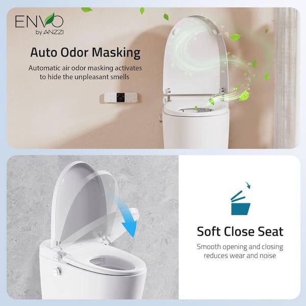 ANZZI Dia Series 1.28 GPF 1-Piece Elongated Auto Open Smart Bidet