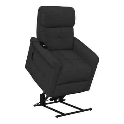 Gray Microfiber Power Recline and Lift Chair