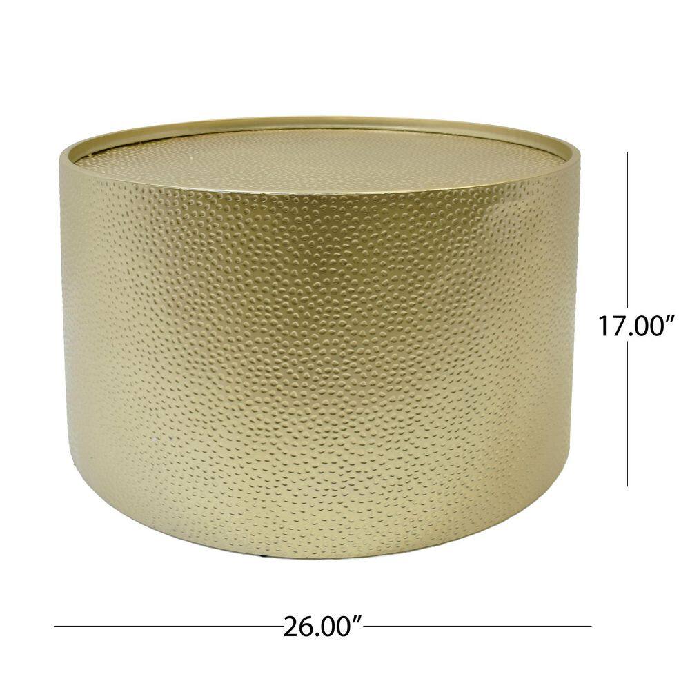 Modern Industrial Gold Hammered Iron 3-Piece Table Set