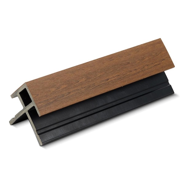 Unbranded 3.9 in. x 3.9 in. x 12 ft. Harvest Brown Designers Outer Corner Composite Siding Board