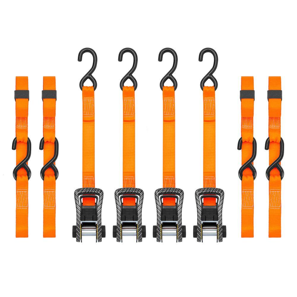 14 ft. Orange CarbonX Ratchet Tie Down Straps with 1,000 lb. Safe Work Load - 4 pack price history on PriceWatchPro