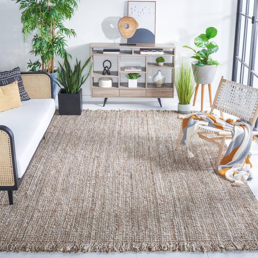 Artisan Gray and Beige Handwoven Jute 9' x 12' Area Rug