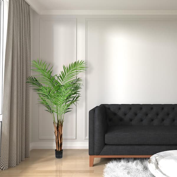 Vickerman 5 ft. Artificial Potted Giant Areca Palm Tree