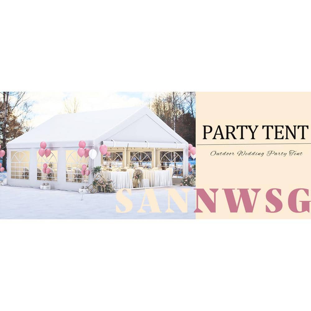 White 10x20 ft Heavy Duty Outdoor Canopy Tent with Sidewalls